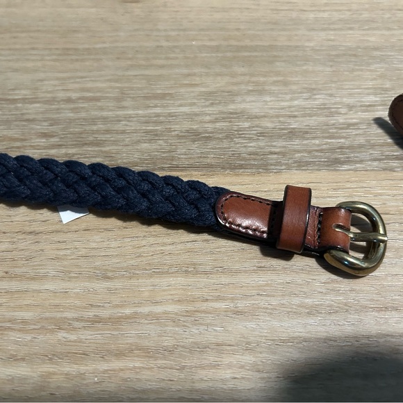J. Crew Blue and Brown Leather Belt - Picture 1 of 3